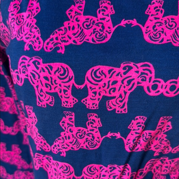 Lilly Pulitzer Marlowe Elephant Print Long Sleeve Pink and Blue Dress 🍁 - Picture 3 of 9